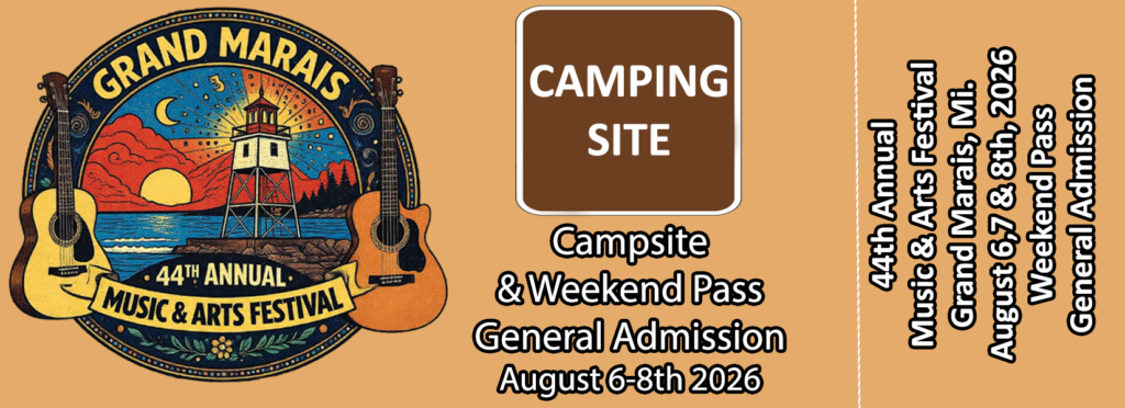 Weekend Pass With Camping - Choose A Campsite (Picture representing locations is at the bottom of this screen)